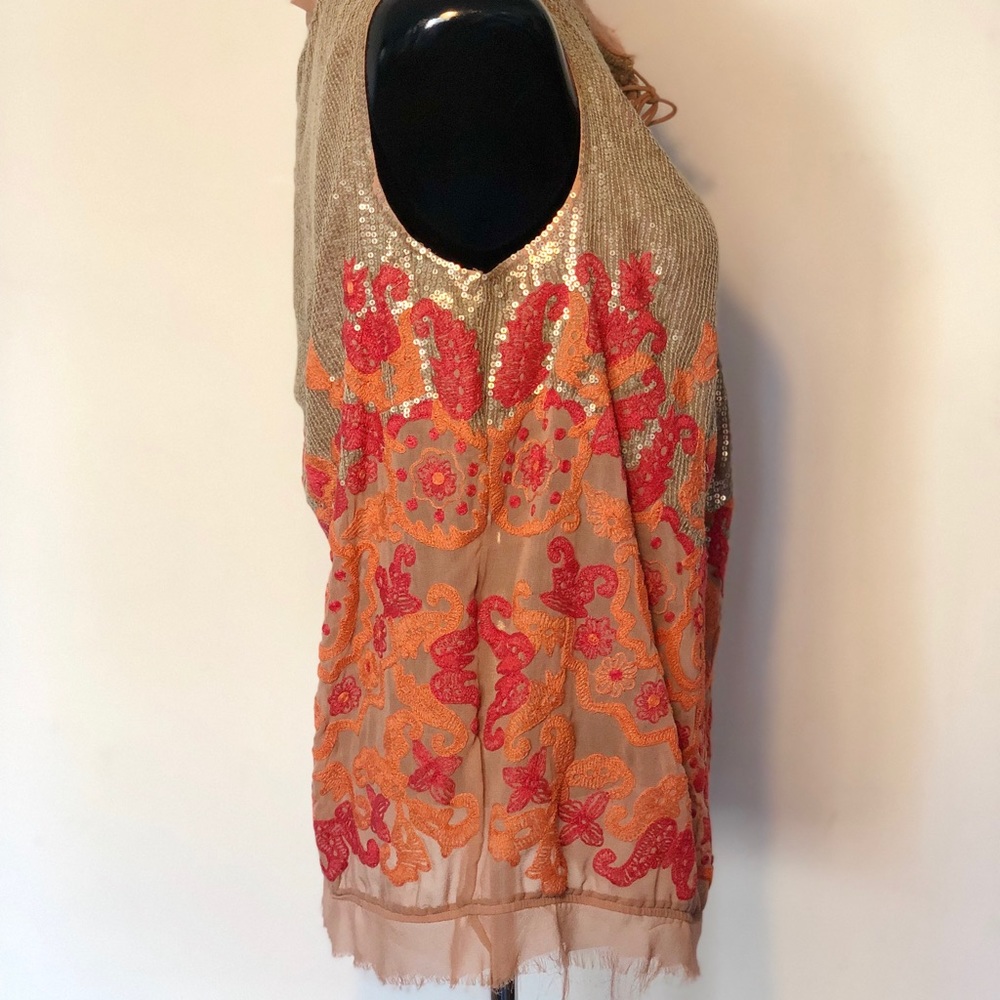 Anthropologie Sequin Embroidered Blouse - Picture 2 of 7